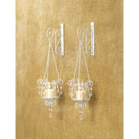 Radiant Crystal Pendant Wall Sconce Set - Elegant Lighting Duo