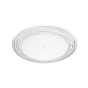 Designer Swirl 9" Plastic Dessert Plates Set of 4, Crystal Clear Plastic Plates, Kitchen Plates for All Occasions BPA Free Dishwasher Safe