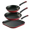 Tramontina Everyday 3 Pieces Aluminum Non-stick Fry Pan and Griddle Set Metallic Red