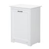 Trash Can Cabinet with Adjustable Tilted Angles;  Kitchen Garbage Bin Holder for Kitchen;  Living Room and Balcony;  White