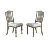 Dining Table 6x Side Chairs 7pcs Dining Set Light Grey Finish Dining Room Furniture Plush Upholstered Fabric Seat Contemporary Style