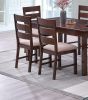 Contemporary Antique Cherry 7pc Dining Set Table And 6x Side Chairs Melamine Table Top Fabric Cushion Seats Chairs Solid wood Dining Room Furniture