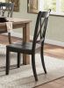 5pc Dining Set Natural Finish Table and 4x Side Chairs Black Finish Wooden Kitchen Dining Room Furniture