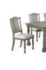 Dining Table 6x Side Chairs 7pcs Dining Set Light Grey Finish Dining Room Furniture Plush Upholstered Fabric Seat Contemporary Style