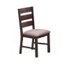 Contemporary Antique Cherry 7pc Dining Set Table And 6x Side Chairs Melamine Table Top Fabric Cushion Seats Chairs Solid wood Dining Room Furniture