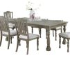 Dining Table 6x Side Chairs 7pcs Dining Set Light Grey Finish Dining Room Furniture Plush Upholstered Fabric Seat Contemporary Style