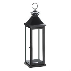 LARGE GLOSSY BLACK LANTERN